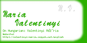 maria valentinyi business card